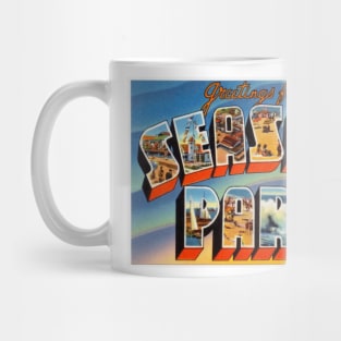 Greetings from Seaside Park New Jersey - Vintage Large Letter Postcard Mug